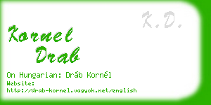 kornel drab business card